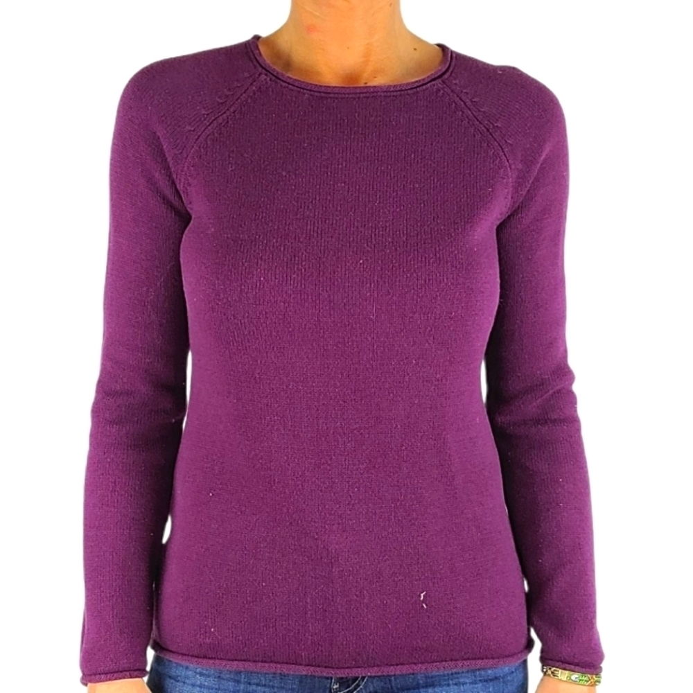 Eddie Bauer Cotton Knit Sweater Size XSmall Purple